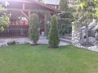 záhradný altánok, úprava terénu z prírodného kameňa + prístup